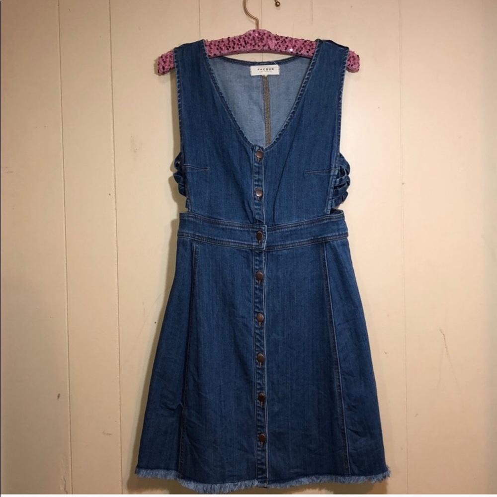 PACSUN jean dress with buttons all the way down